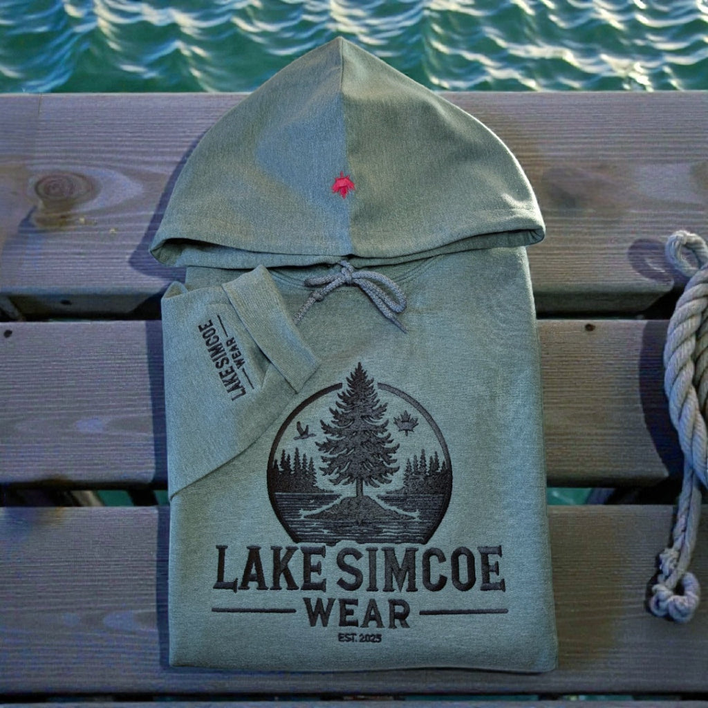 Lake Simcoe Wear™ Adult Classic Hoodie Heather Dark Green