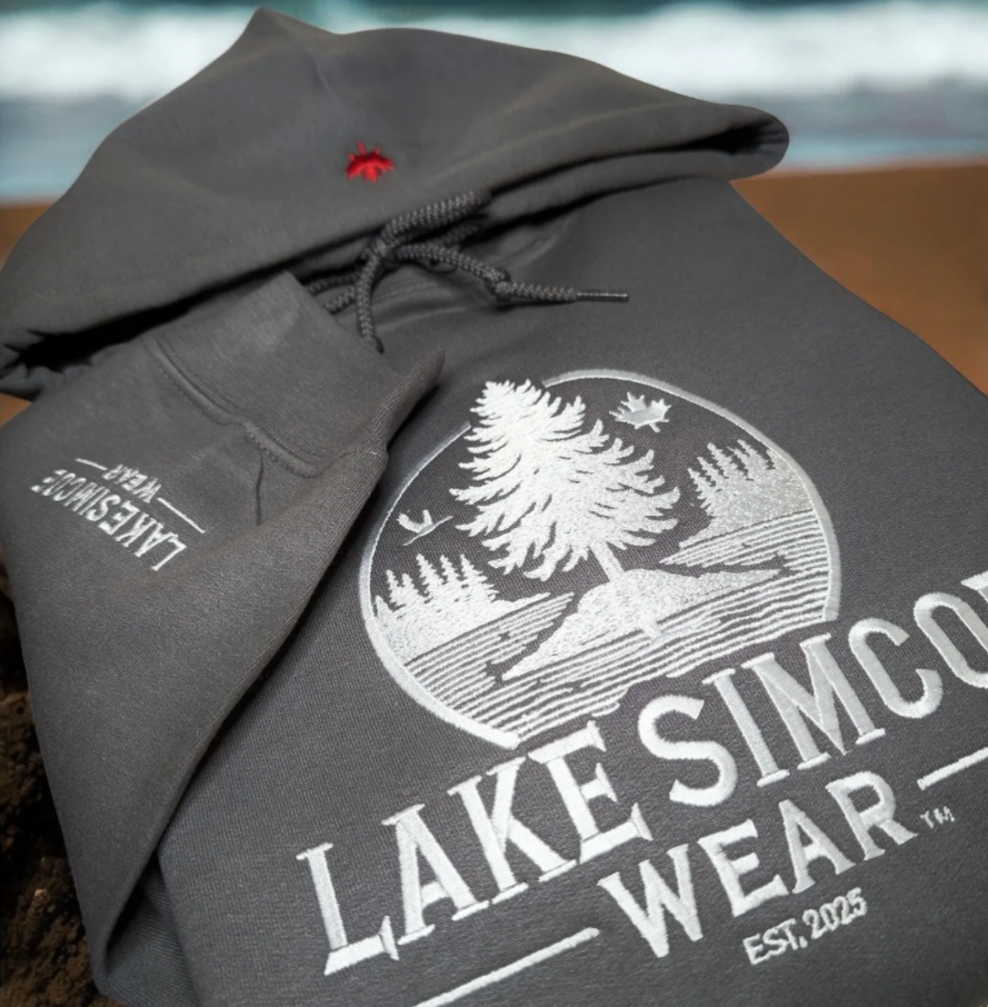 Lake Simcoe Wear™ Adult Classic Hoodie Charcoal Grey