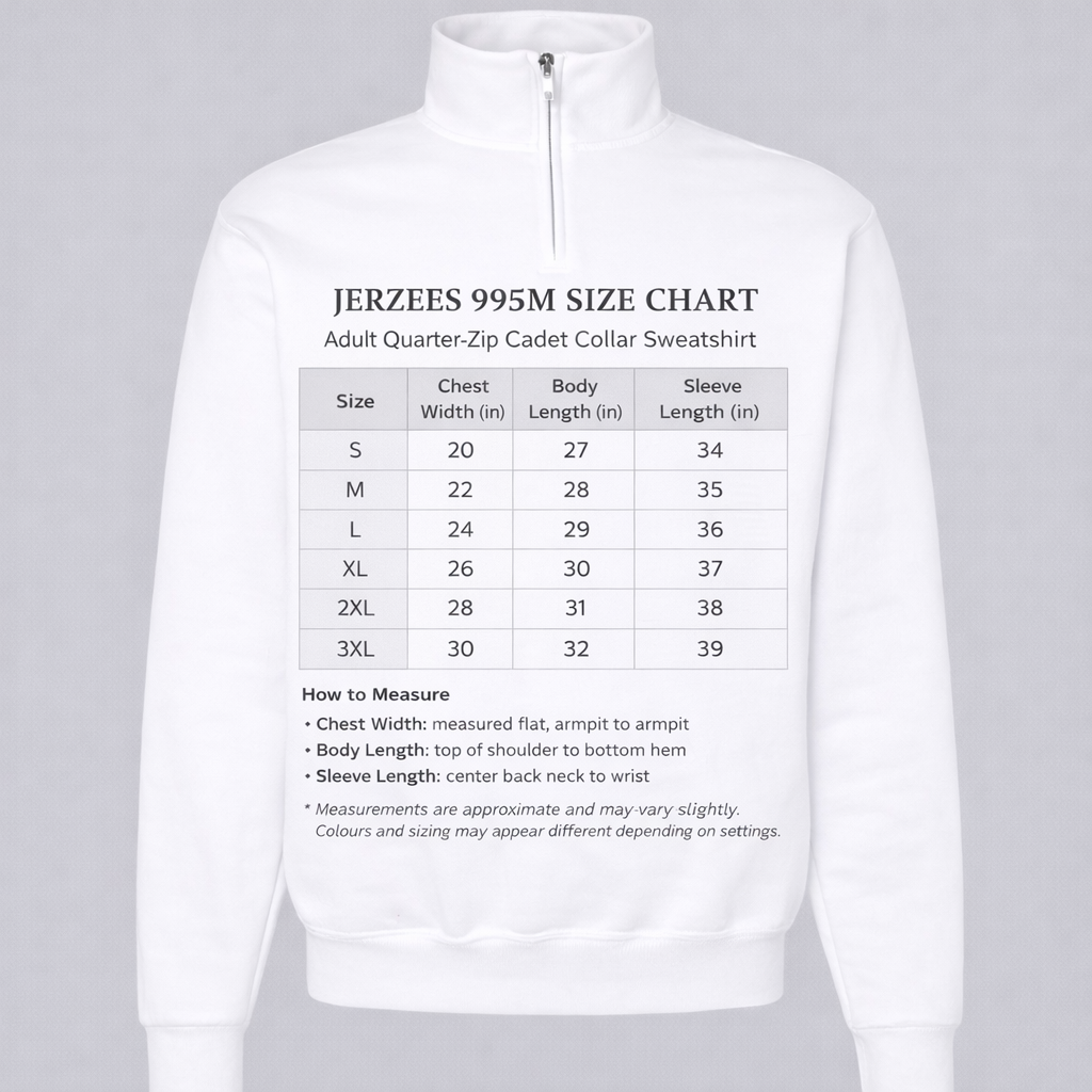 Lake Simcoe Wear™ Adult Unisex Quarter Zip Sweatshirt White