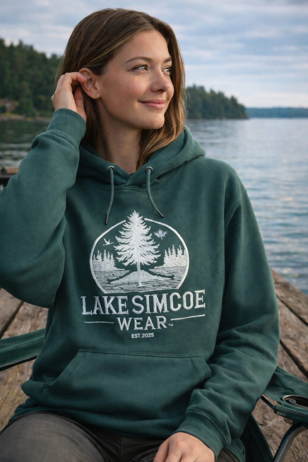Lake Simcoe Wear™ Adult Classic Hoodie Forest Green