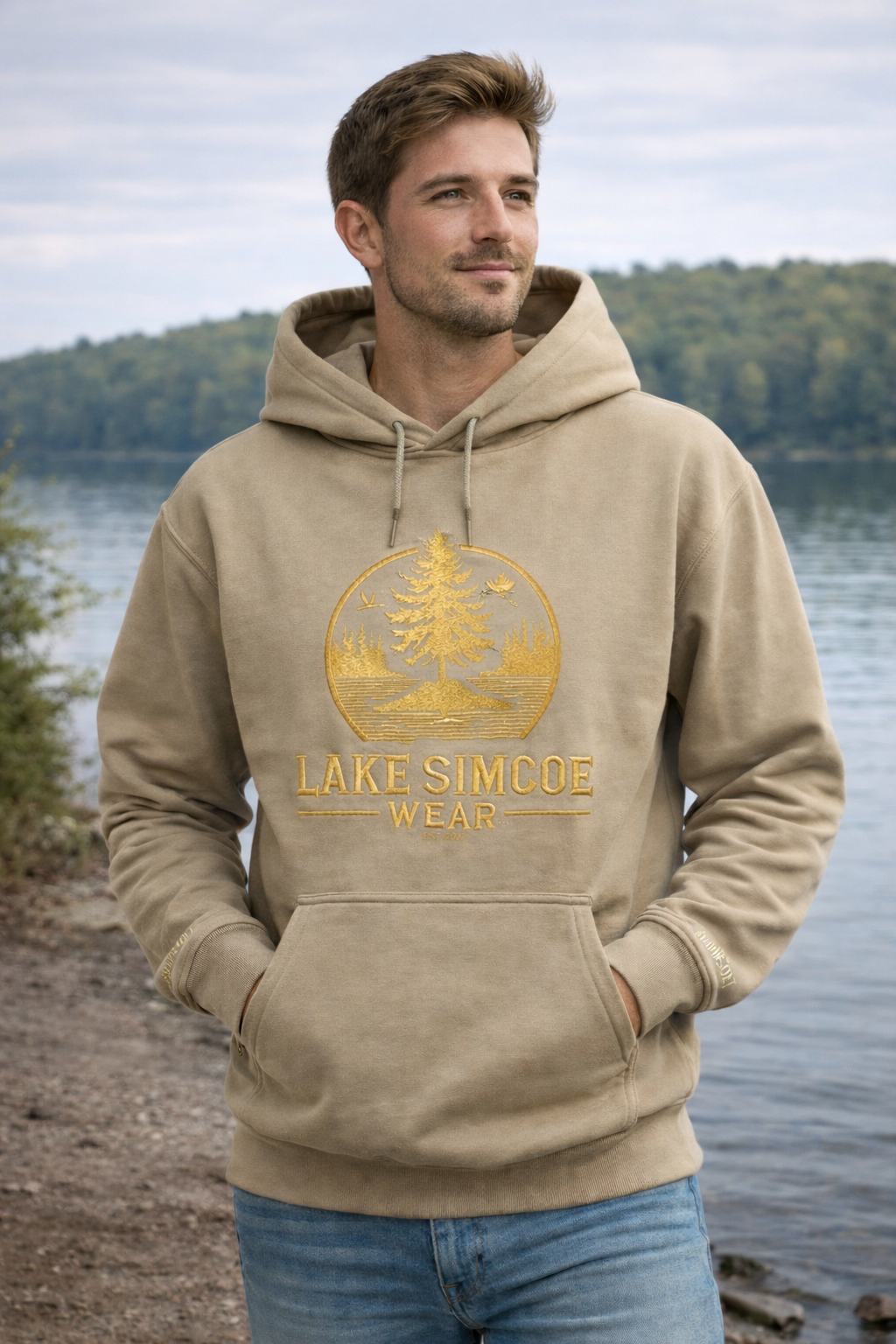 Lake Simcoe Wear™ Adult Classic Hoodie Sand