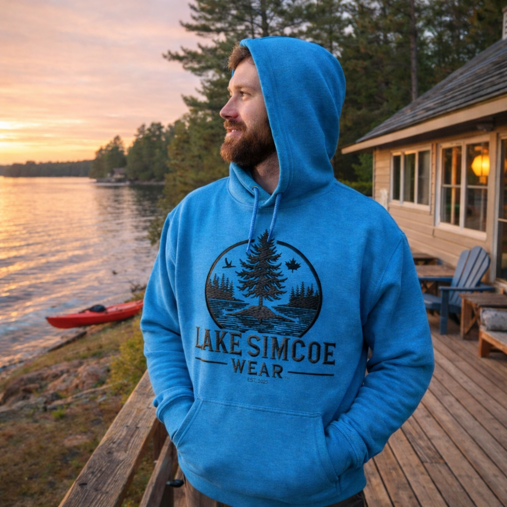Lake Simcoe Wear™ Adult Classic Hoodie Antique Sapphire Blue